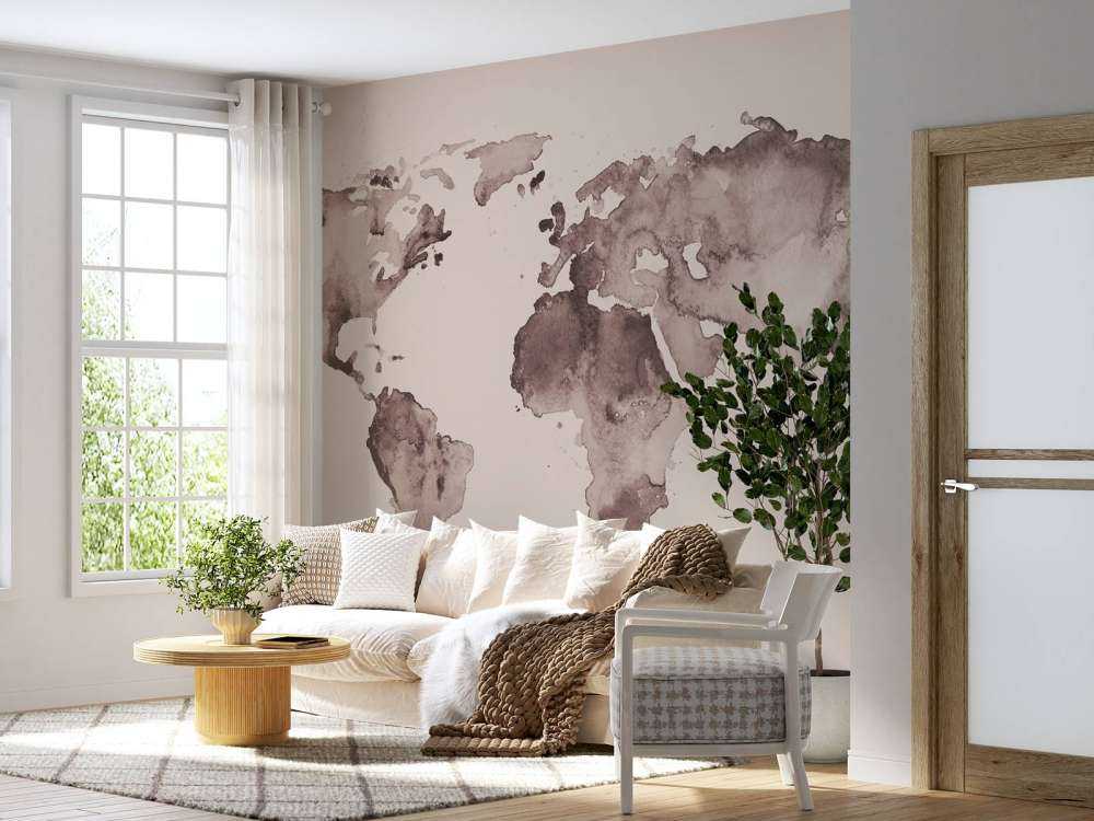 World map in sepia