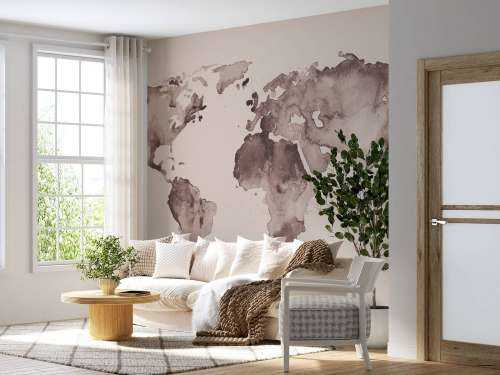 World map in sepia