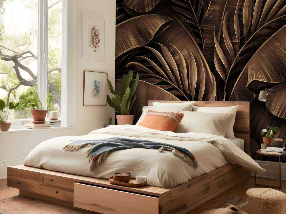 Bronze banana leaves