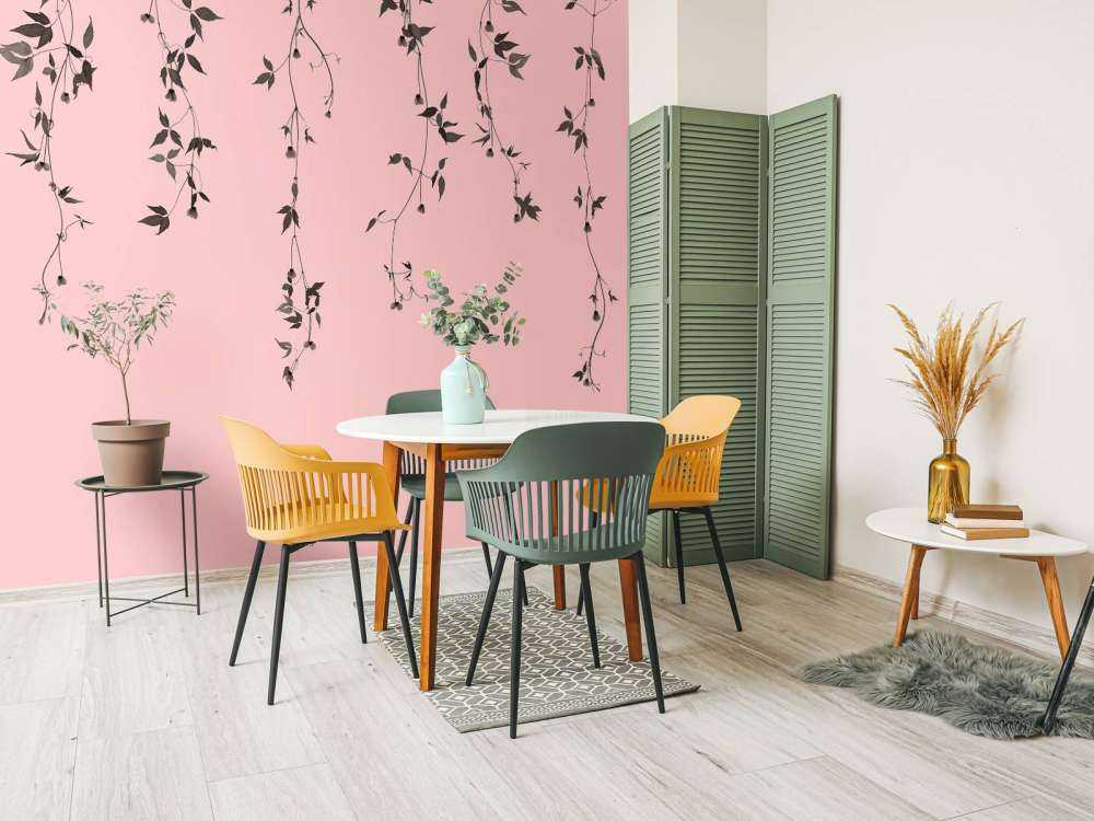 Clematis twigs on old pink