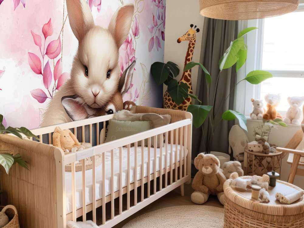 Loving rabbit and little deer