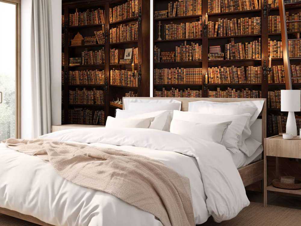 Secret library with hidden door