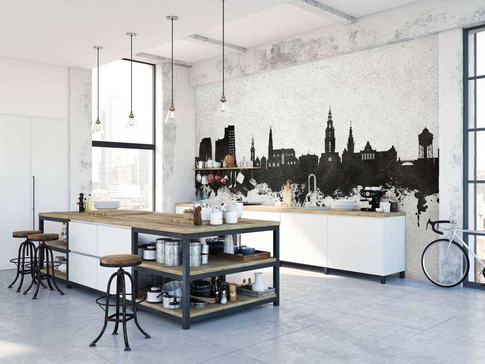 Watercolor skyline, Groningen