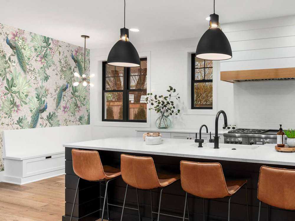 Vintage garden peacocks - cream