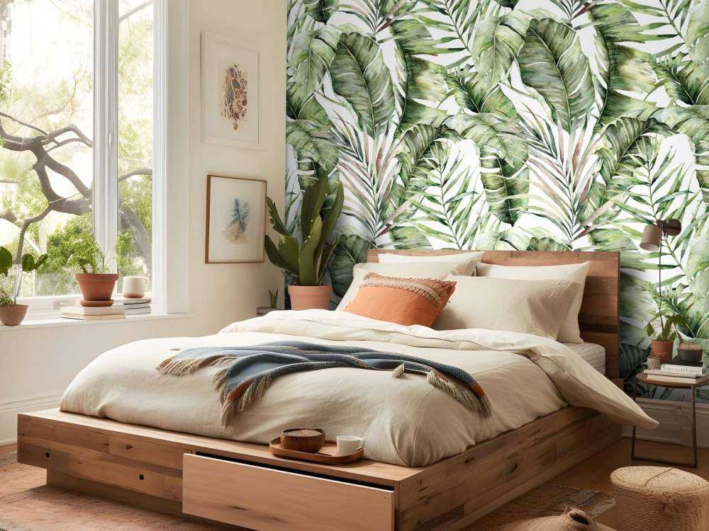 Green palm leaf pattern