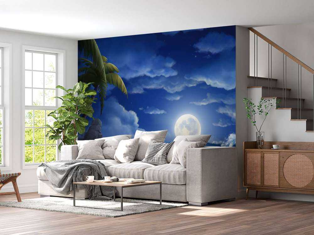 Beautiful beach at night