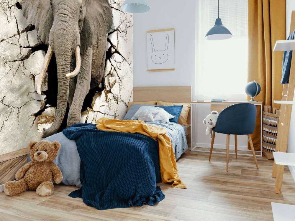 Big elephant out of the wall