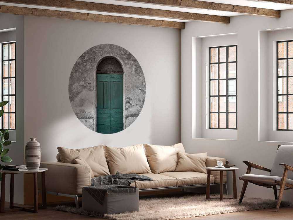 Green door in old wall