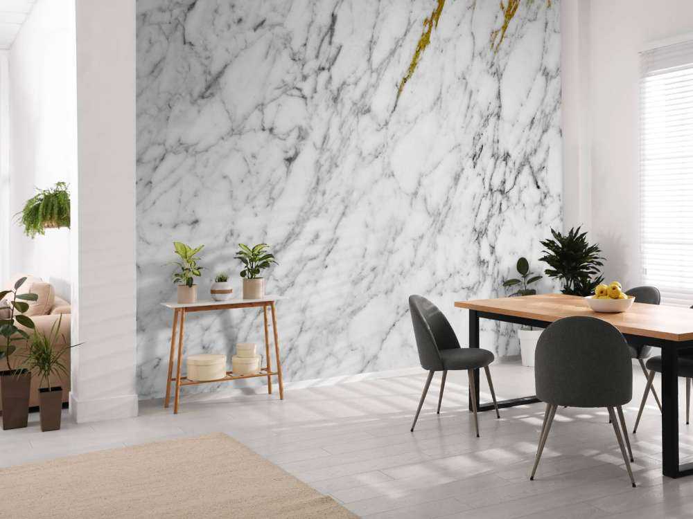 Marble with white and black