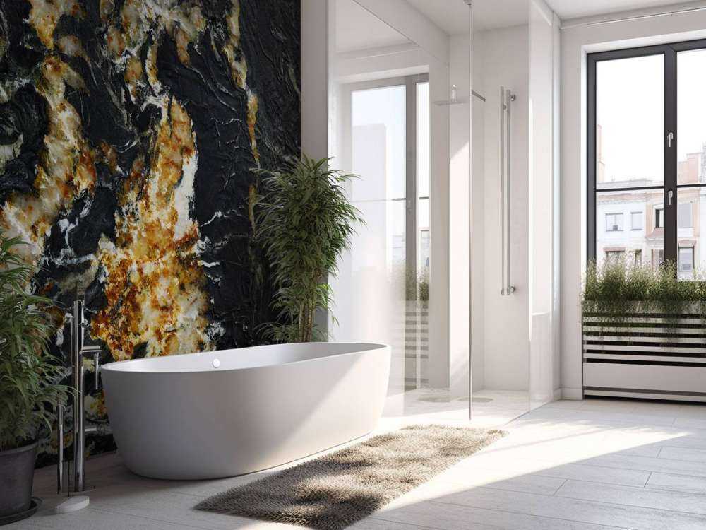 Black marble with light structure