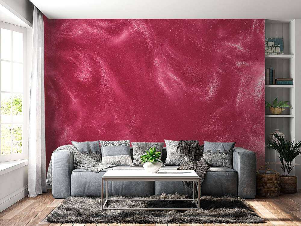 Pink glitter particles