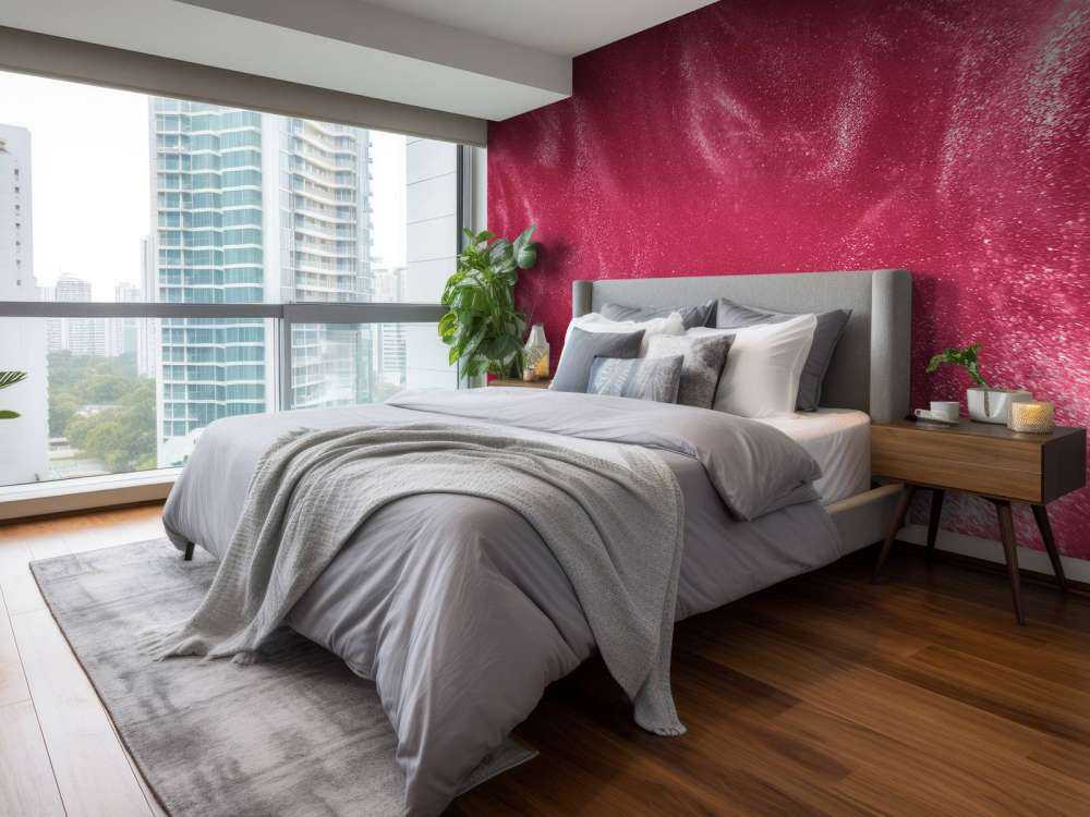 Pink glitter particles