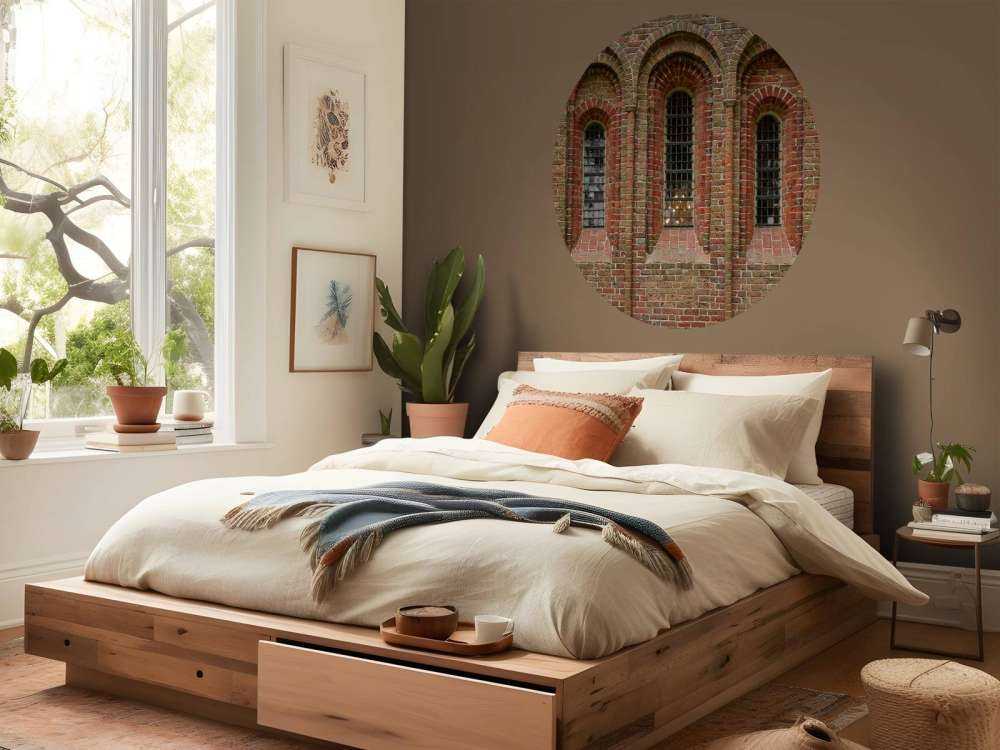 Brick wall with arches and windows