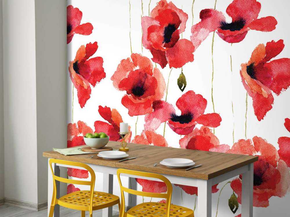Poppies made of watercolor