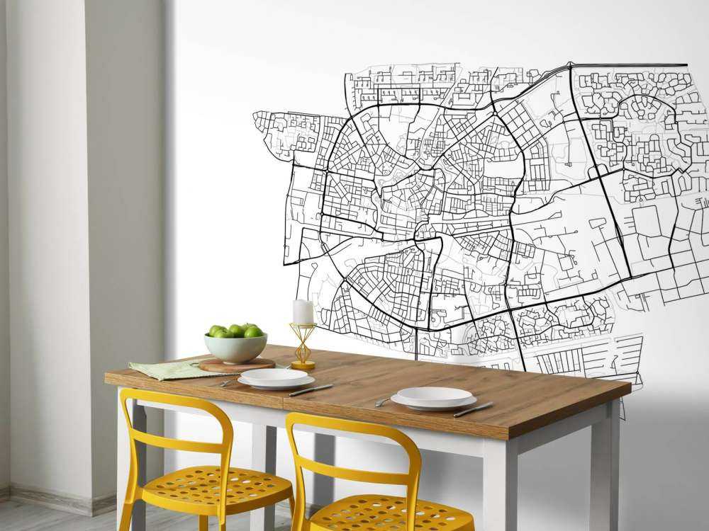 Map of Leeuwarden, white