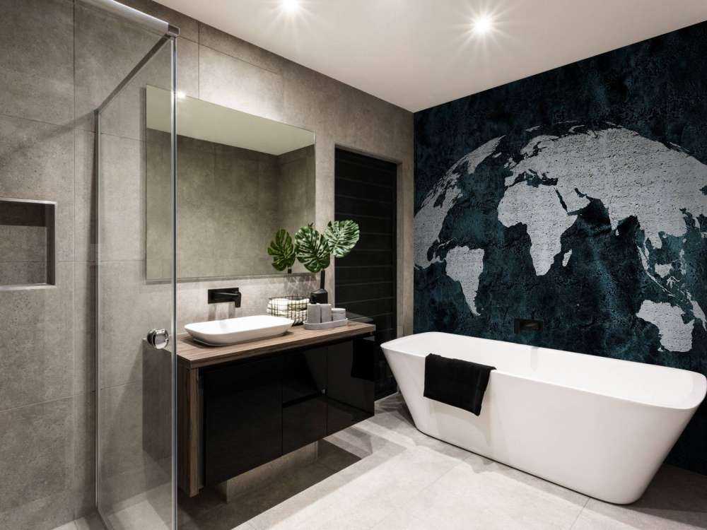 World map concrete structure