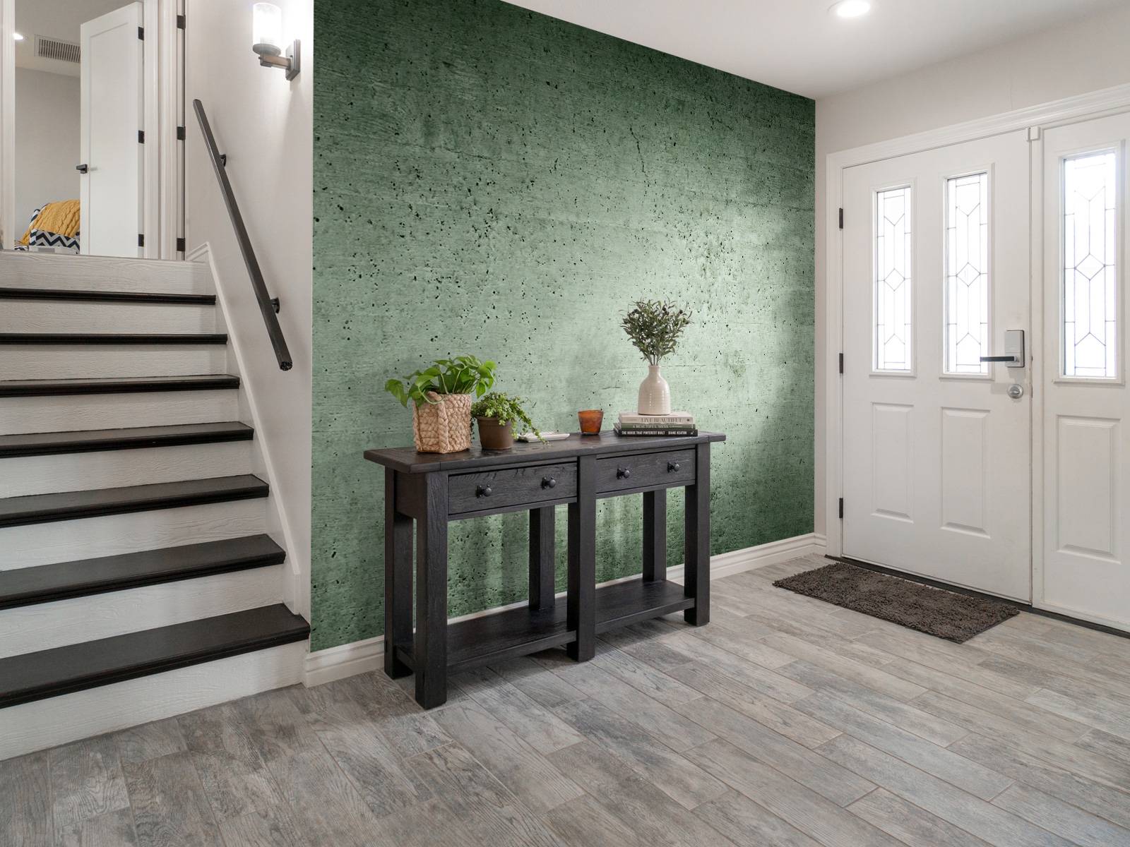 Green concrete wall