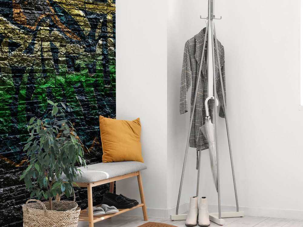 Graffiti on black stones