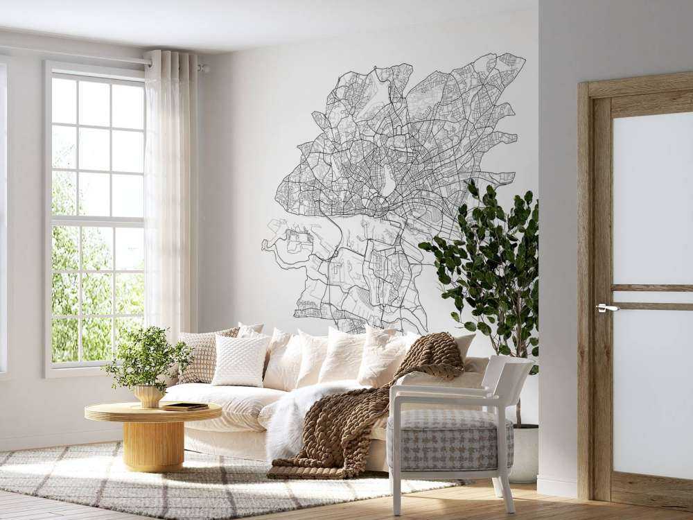 Map of Hamburg, white 
