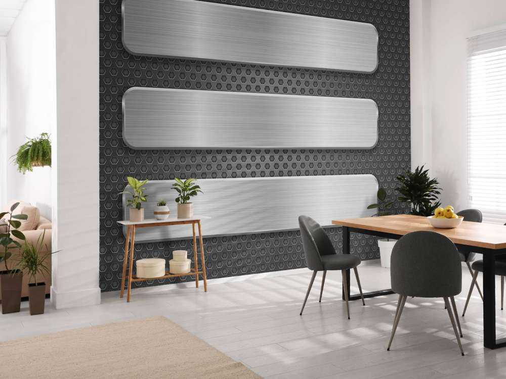 Metal background with plates