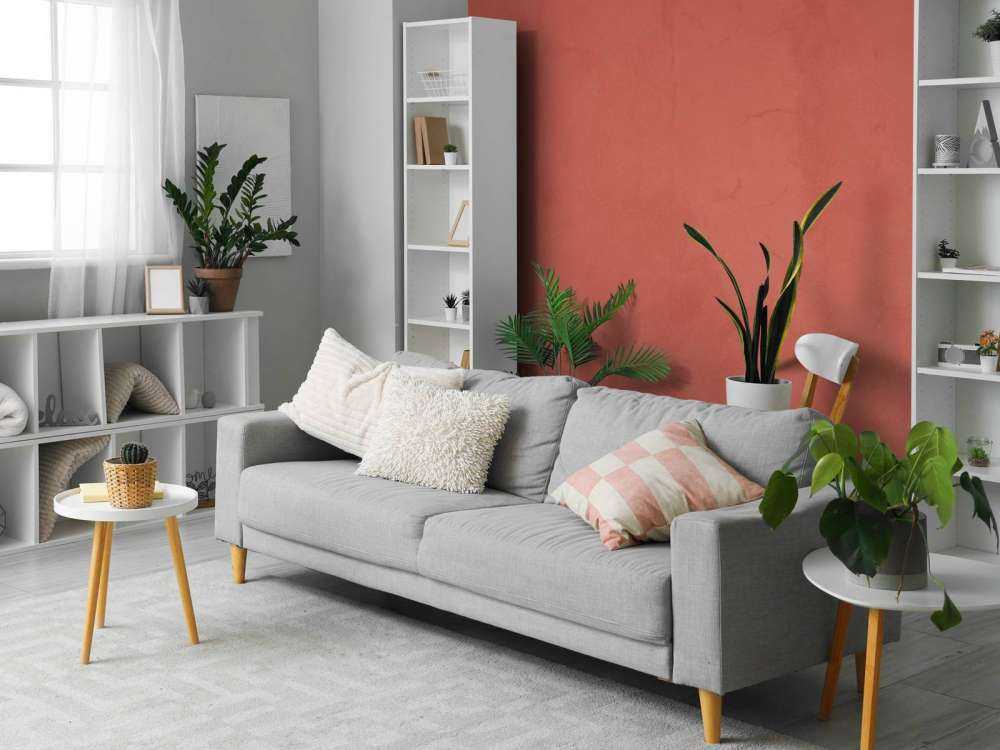 Discoloured red concrete