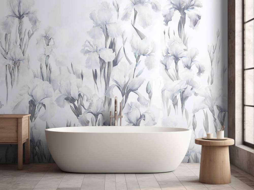 Irises Dance Seamless Gray