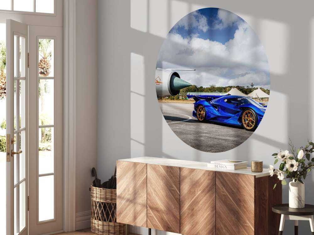 Futuristic supercar at the airport