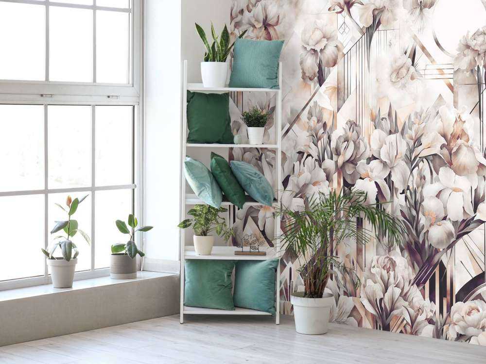 Huge Watercolor Irises Sepia