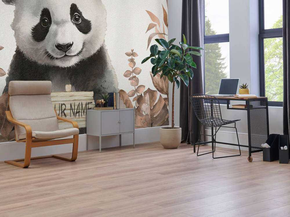 Baby panda in the jungle taupe
