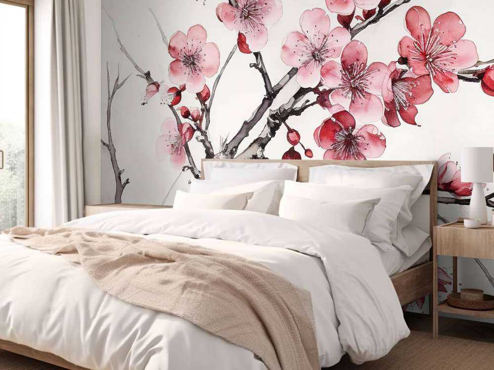 Ink Cherry Blossoms Branches #6