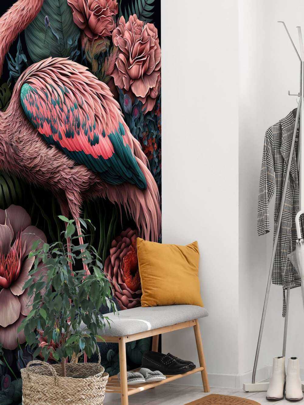 Flamingo Floral Splendor Night