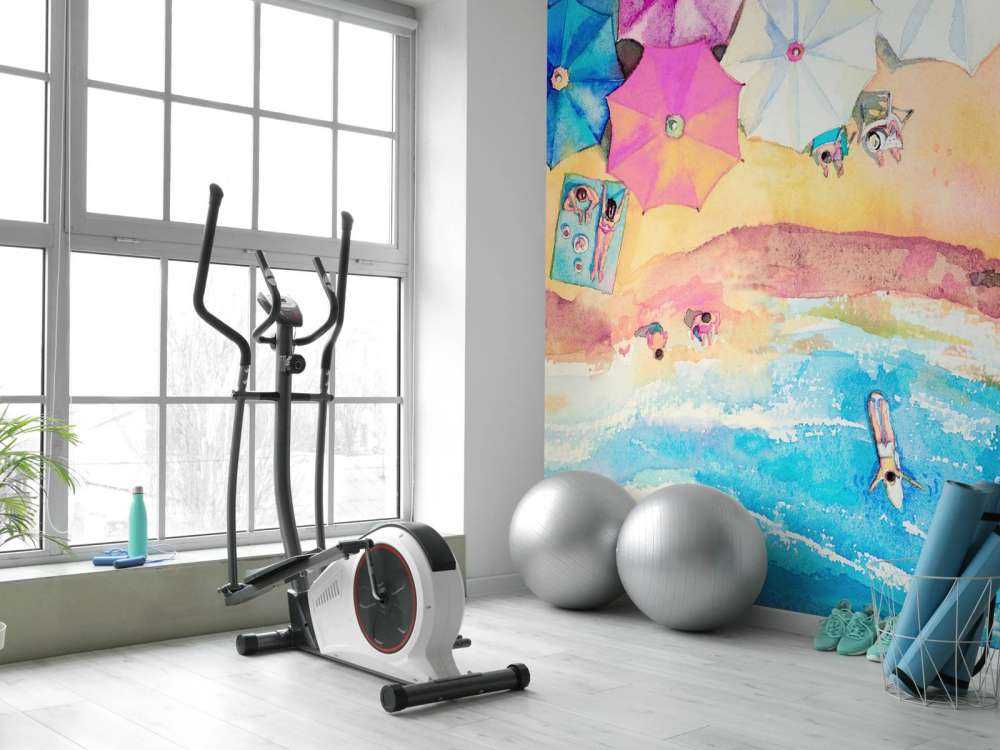 Beach with umbrellas