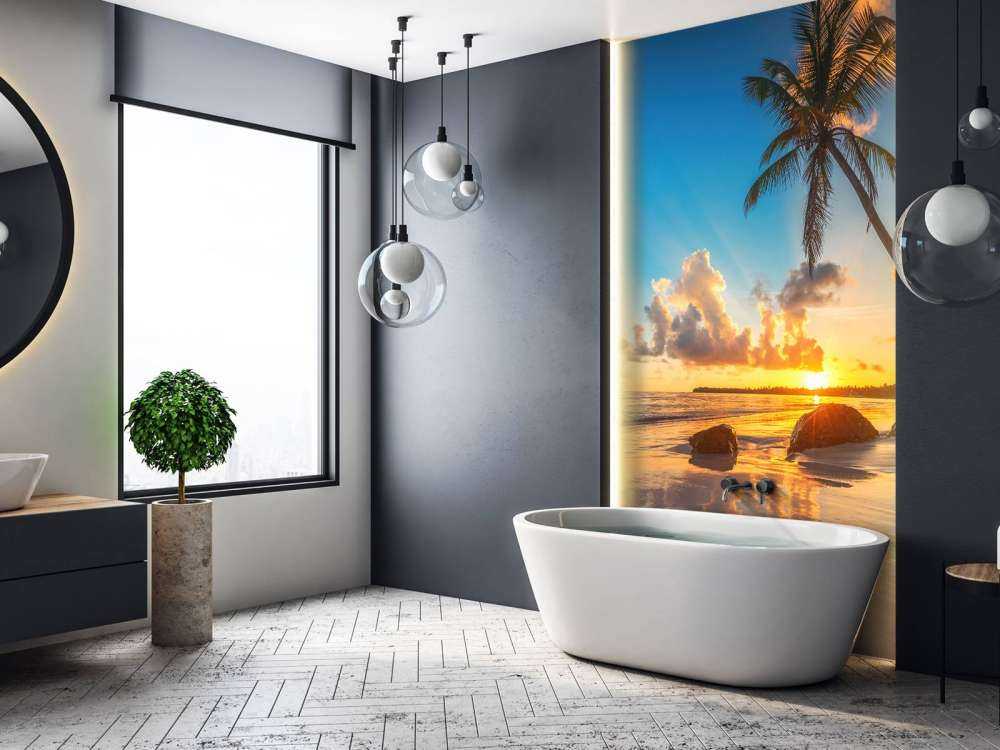 Palm trees at sunset