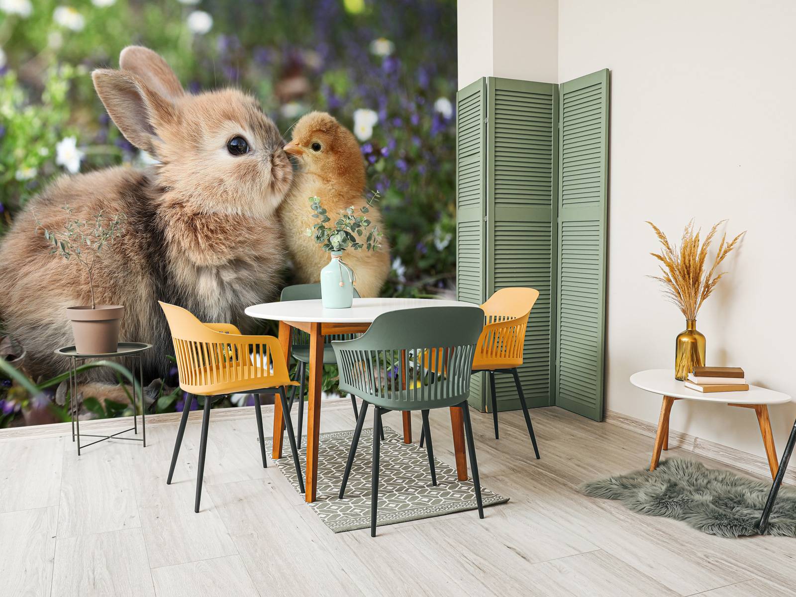 Rabbit and chick