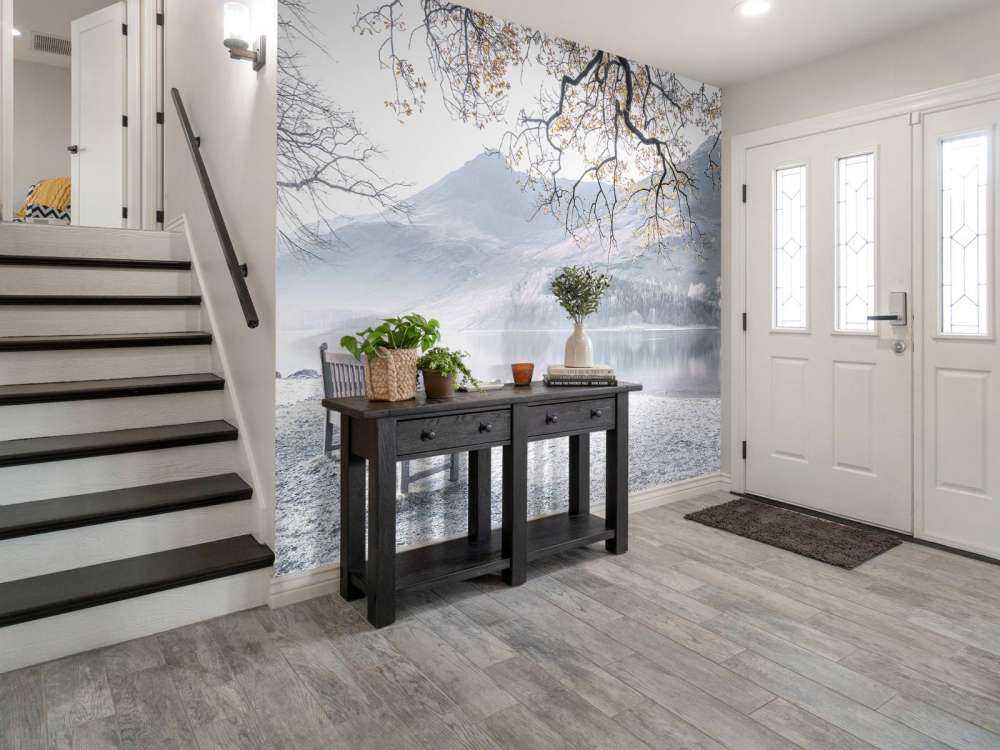 Bench by a quiet lake