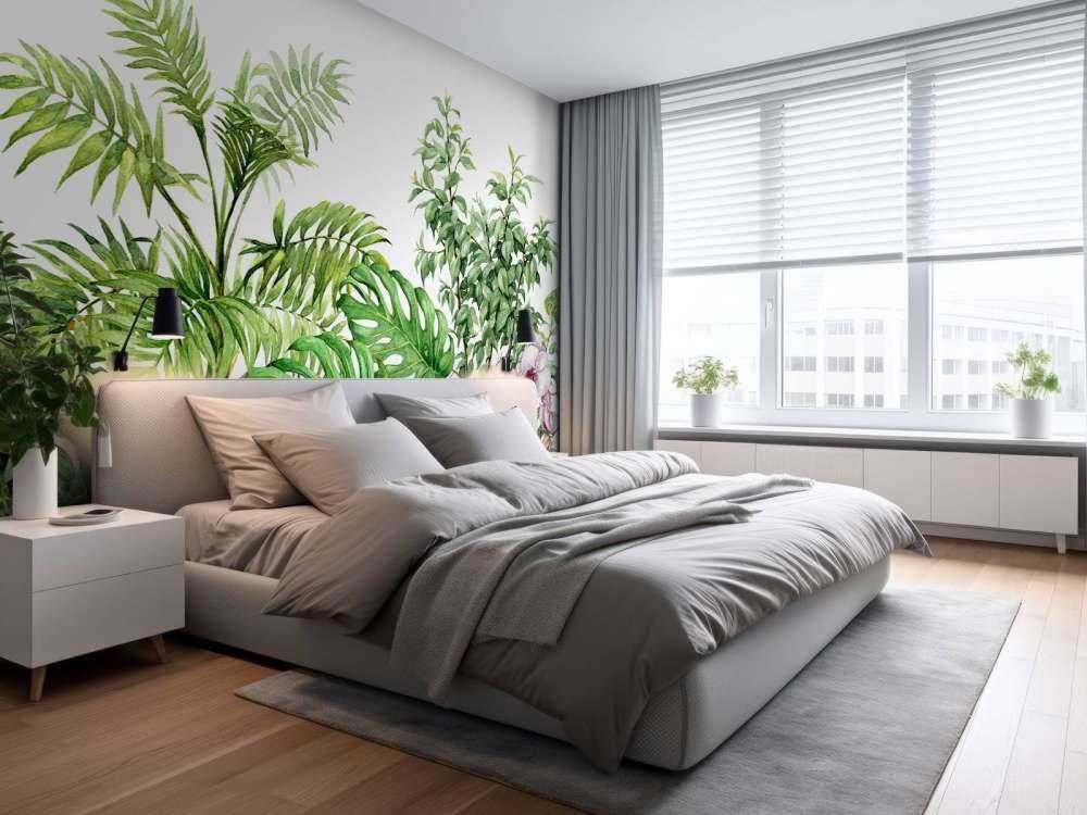 Tropical plants in watercolour