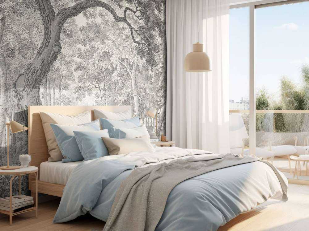 Forest view with two deer