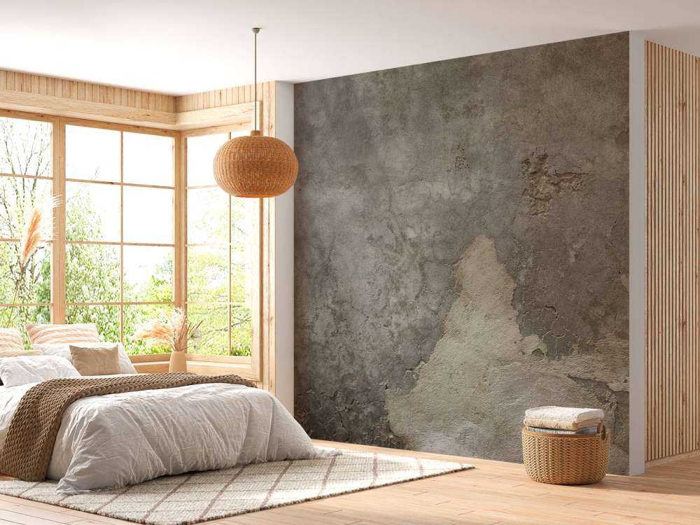 Cracked concrete with stucco