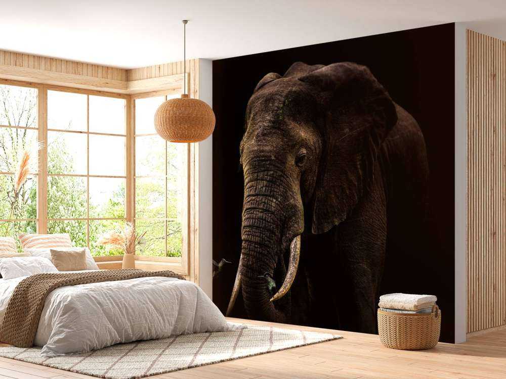 Elephant With Hummingbirds