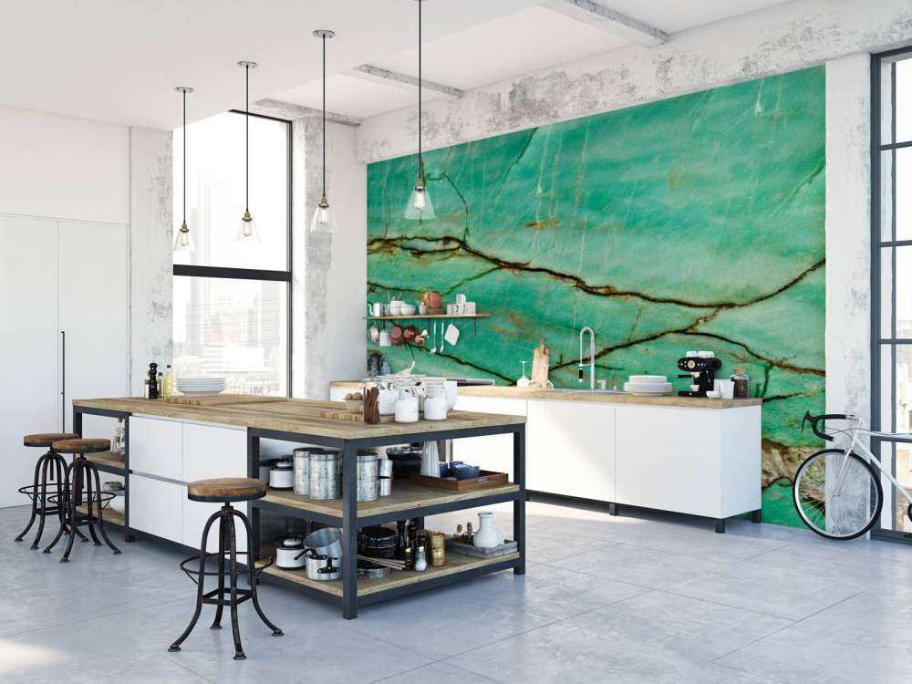 Close-up green marble