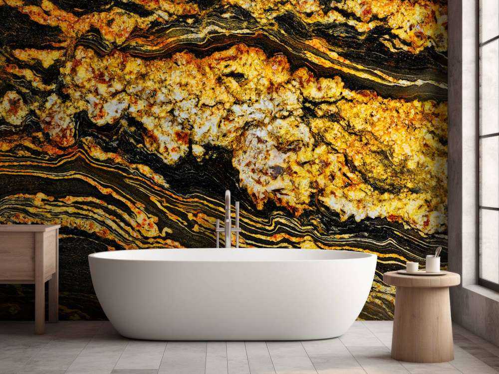 Black gold coloured marble