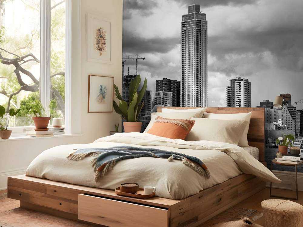 Skyline Rotterdam (Westerkade) from Katendrecht (black and white) 