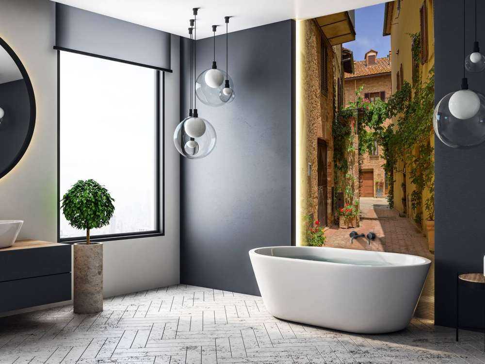 Italian street with plants