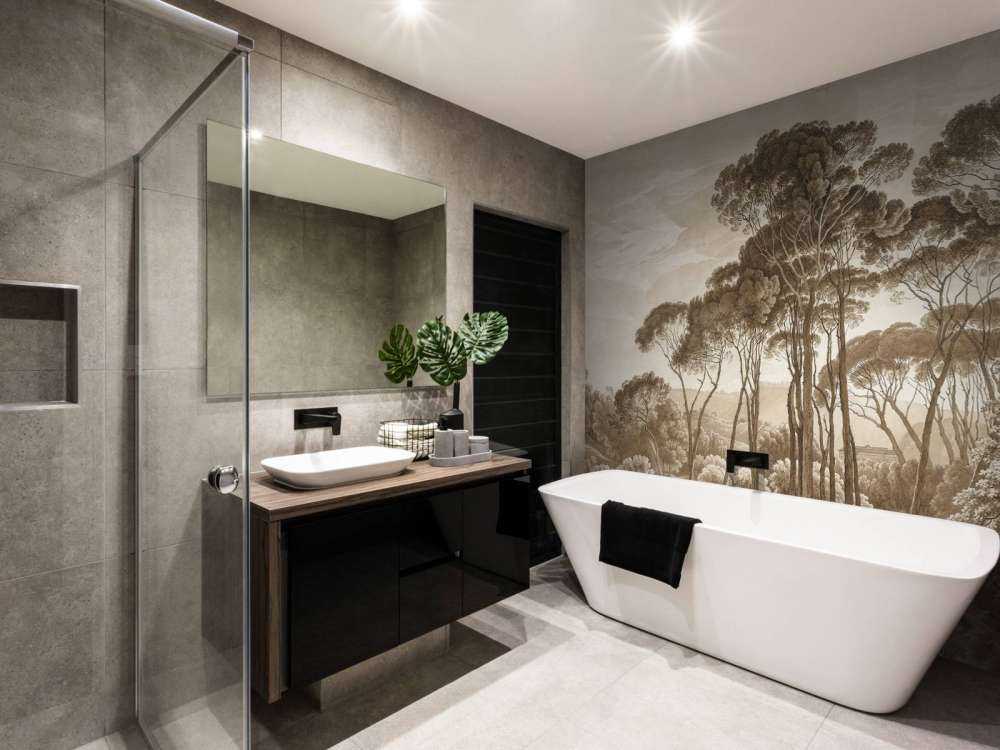 Forest landscape near Rome with setting sun