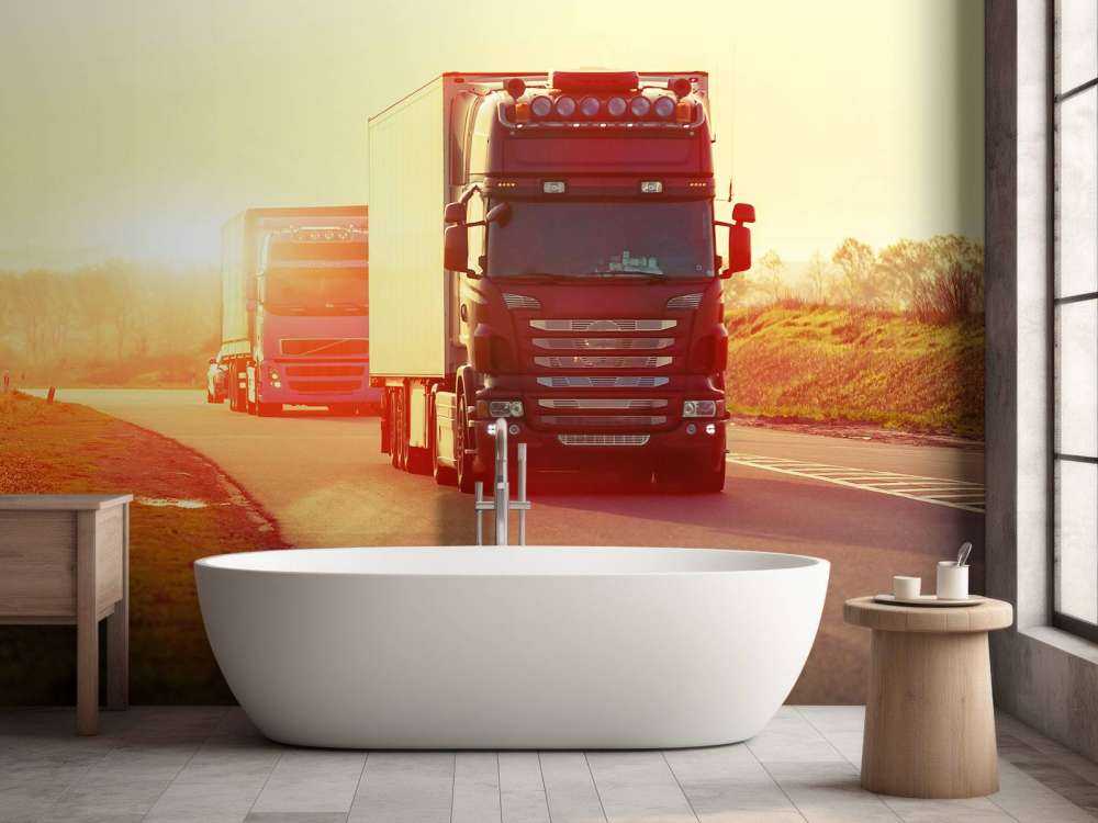 Trucks on a motorway